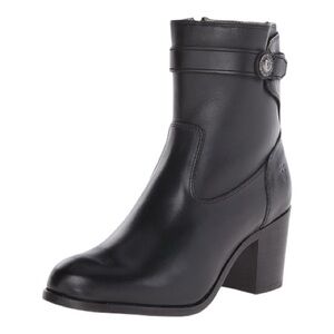 Frye Malorie Button Elegant Black Leather Booties